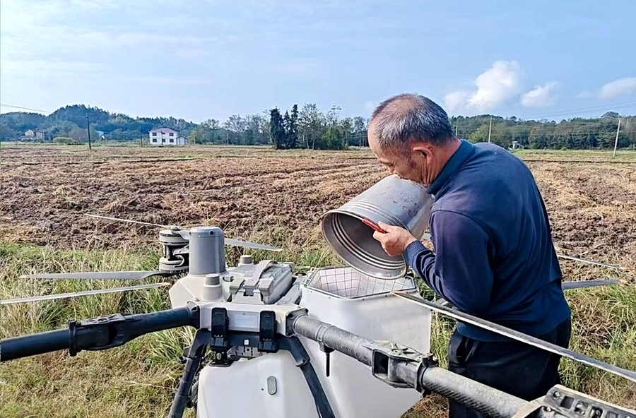 泥窝潭乡：冬畴播绿肥，藏粮于地促增收
