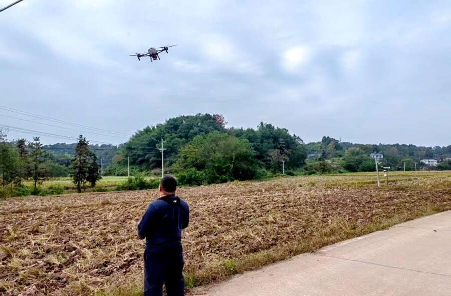 佘家坪镇：“无人机”播种绿肥，绘就好“丰”景