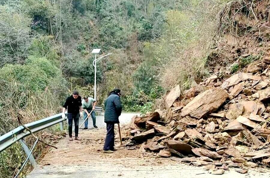沙坪镇：镇村干部风雨一线践初心